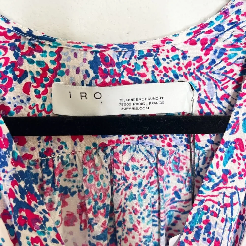 IRO Firenze Printed Dress In Mixed Blue Size XXS - Picture 4 of 9